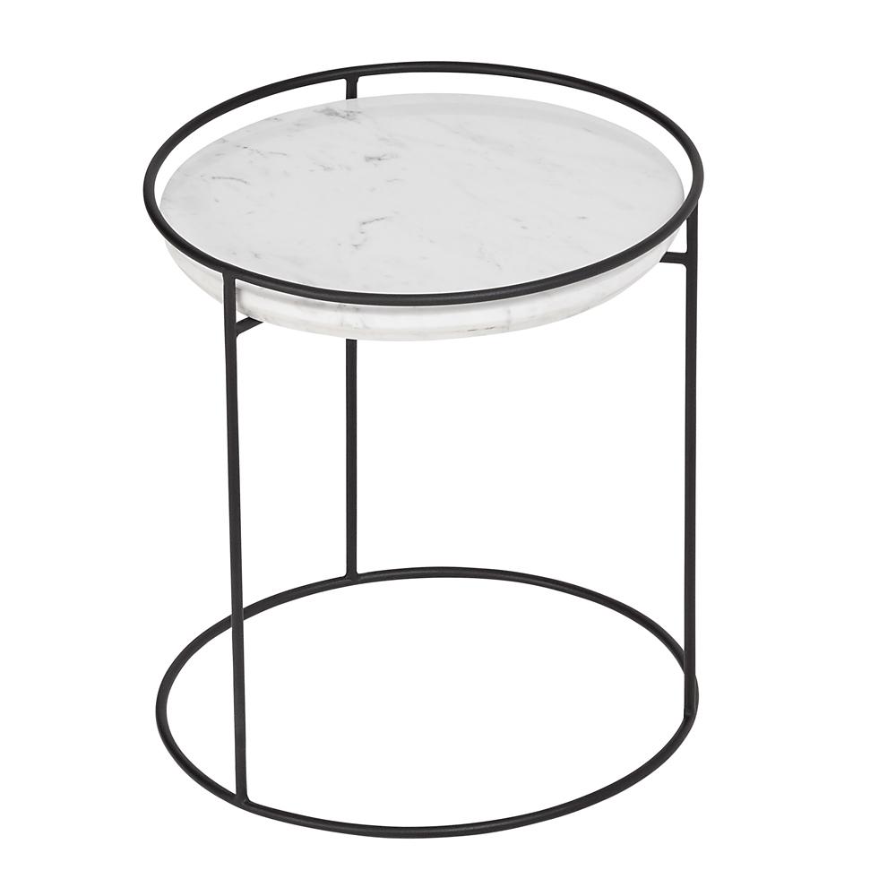 Anello marble side table black leg