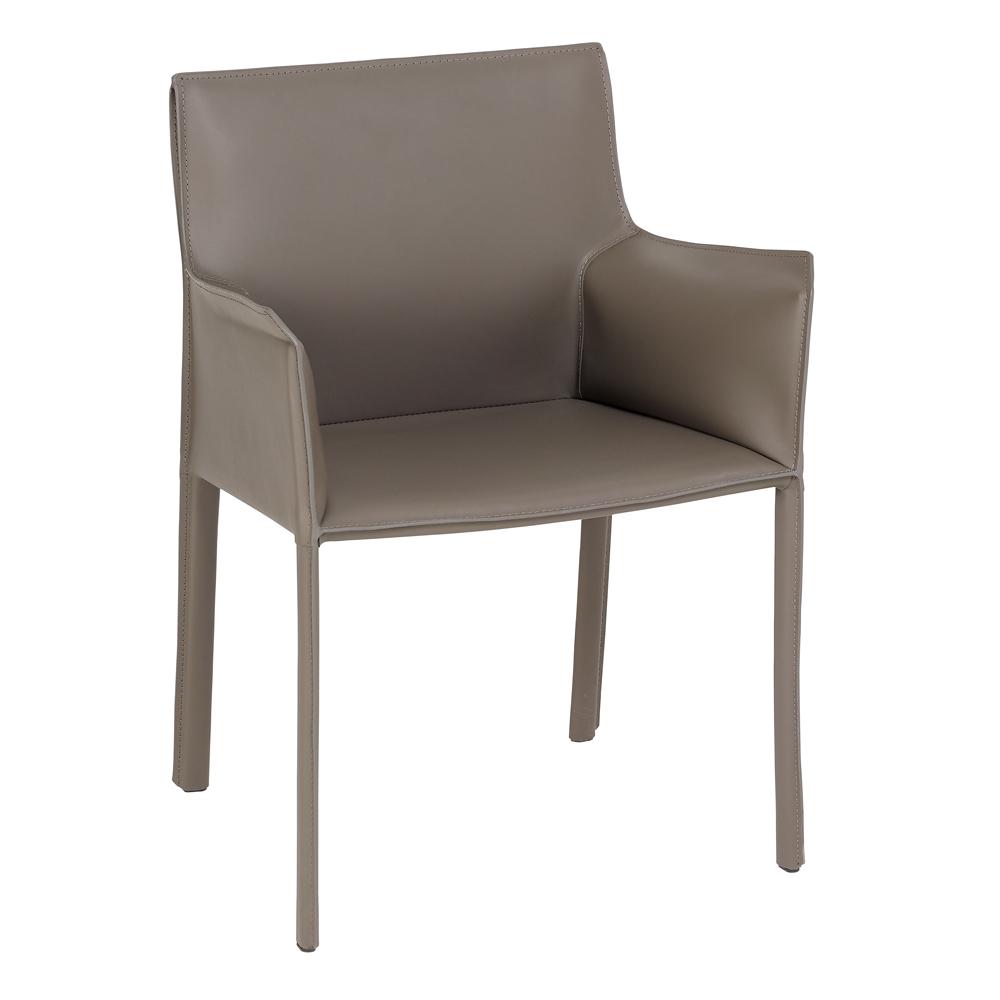 Sillon leather dining chair stone