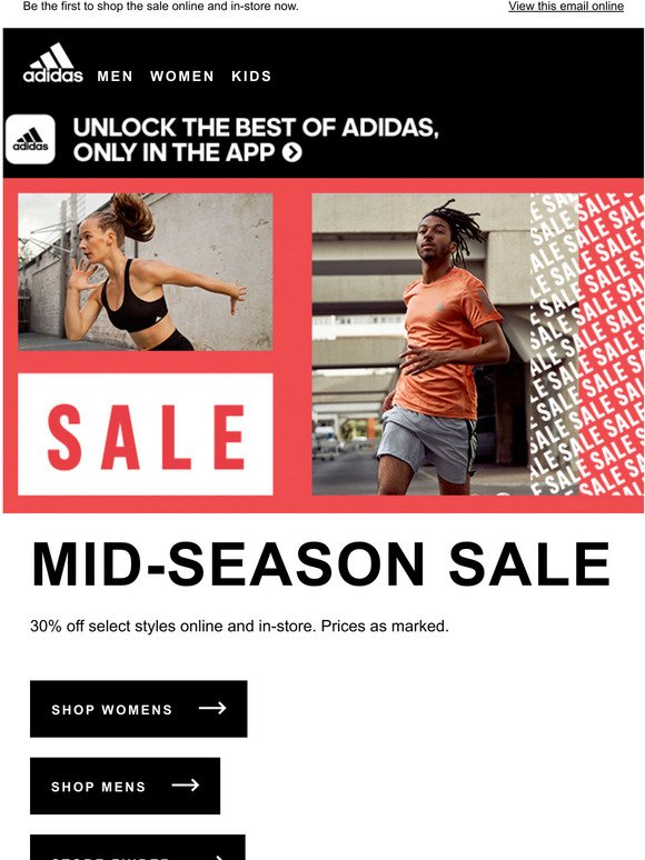 adidas mid season sale