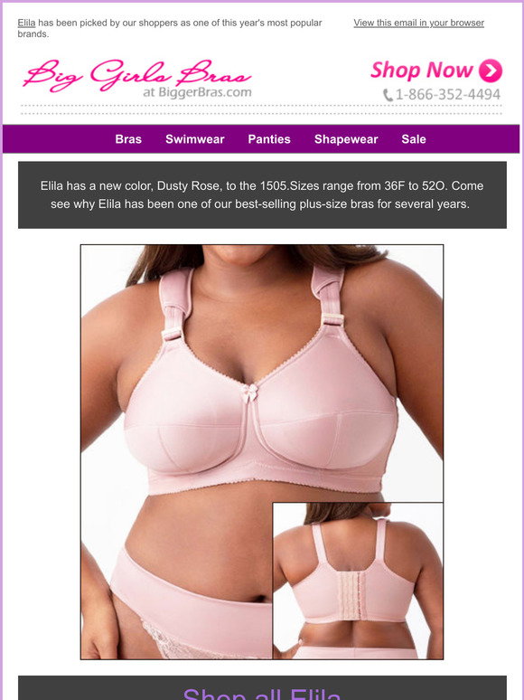 Big Girls Bras: Elila has added a new color!!!