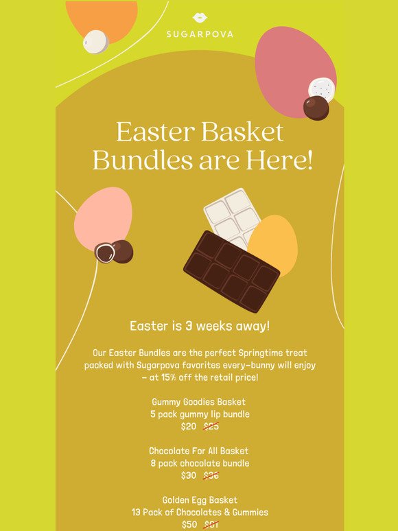 No Hunts, Just Savings. Easter Bundles are here. 