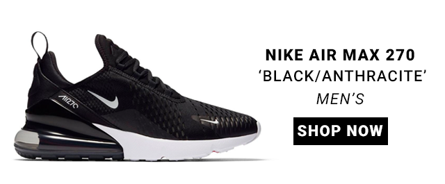 Nike Kids Air Max 270 - Black-Anthracite-White -Size - 12