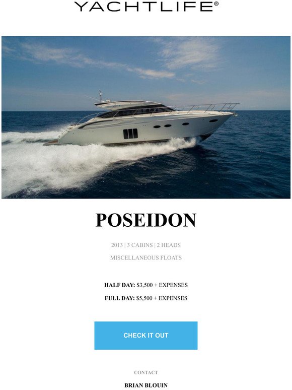 JUST IN: M/Y Poseidon (2013 Princess 57) - Available in Tampa