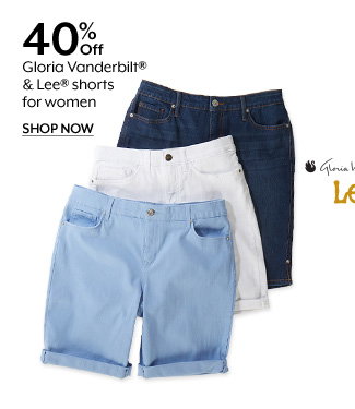 Shop 40% Off Gloria Vanderbilt & Lee shorts for women