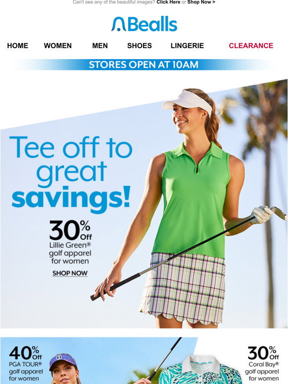 Swing by for up to 40% off golf apparel 