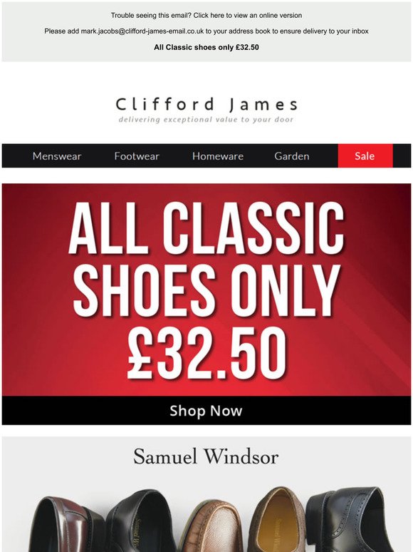 Samuel Windsor Classic Shoes  now only 32.50