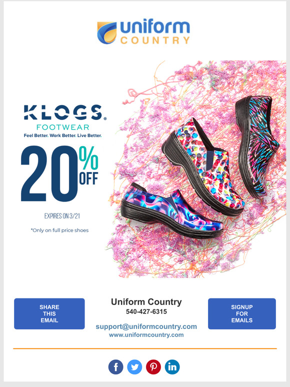 20% OFF - Klogs Footwear