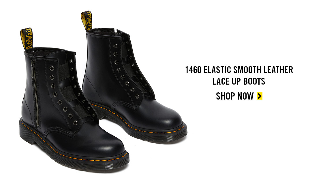 1460 elastic smooth leather lace up boots