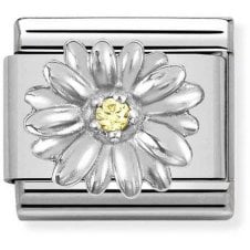 Classic Silver & Swarovski Zirconia Daisy Charm