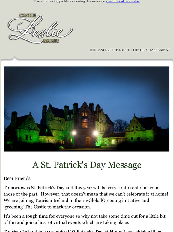 A St. Patrick Day Message.