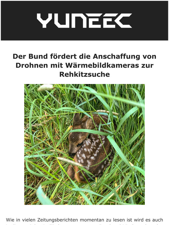 Der Bund frdert die Anschaffung von Drohnen mit Wrmebildkameras zur Rehkitzsuche