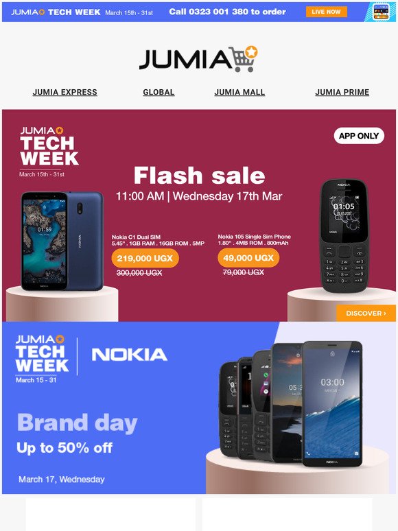 Jumia Uganda Web It S The Nokia Brand Day Get The Nokia 105 49k Order Now Milled