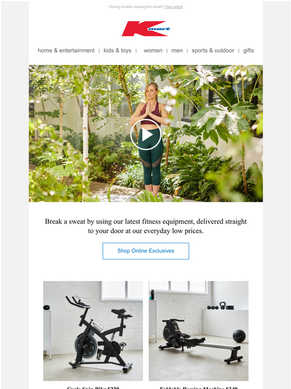 Kmart Australia Fitness equipment to stay well at home. Milled