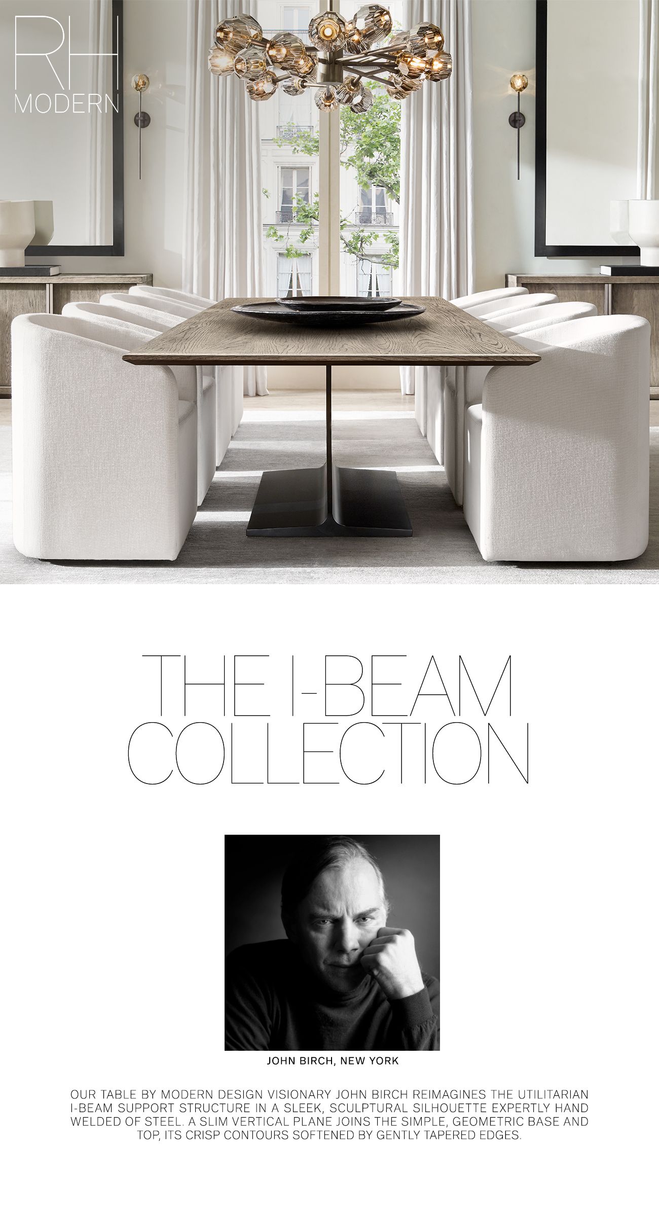 Rh i beam table sales
