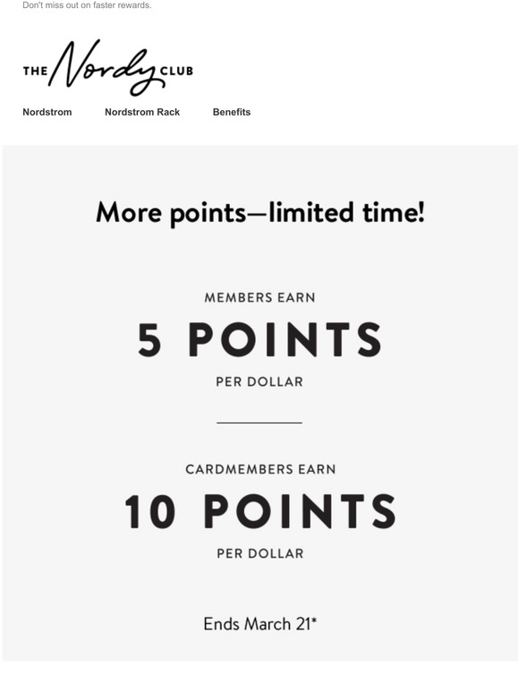 Nordstrom Our biggest bonus points event is back! Milled