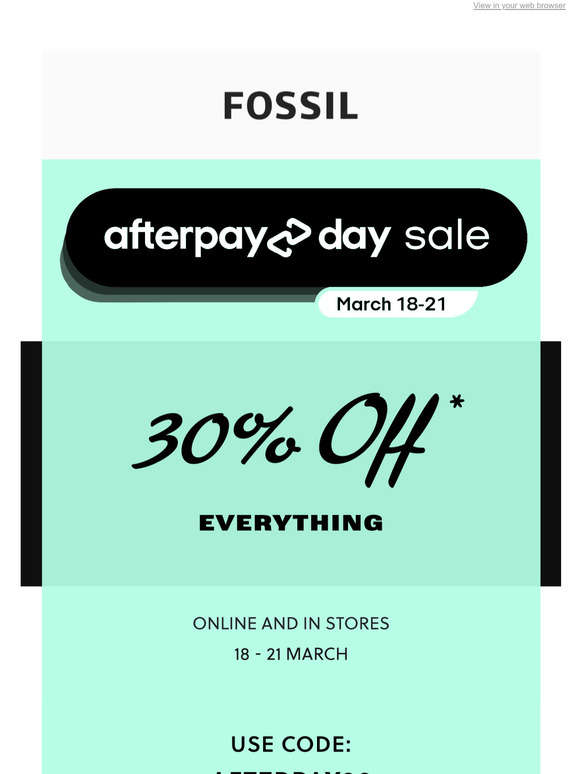 fossil afterpay