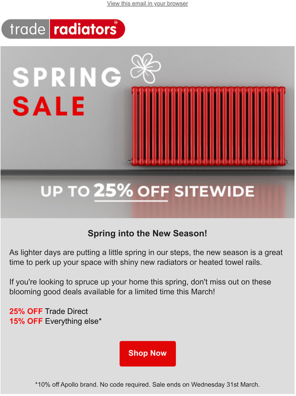 Save up to 25% sitewide in our Spring Sale
