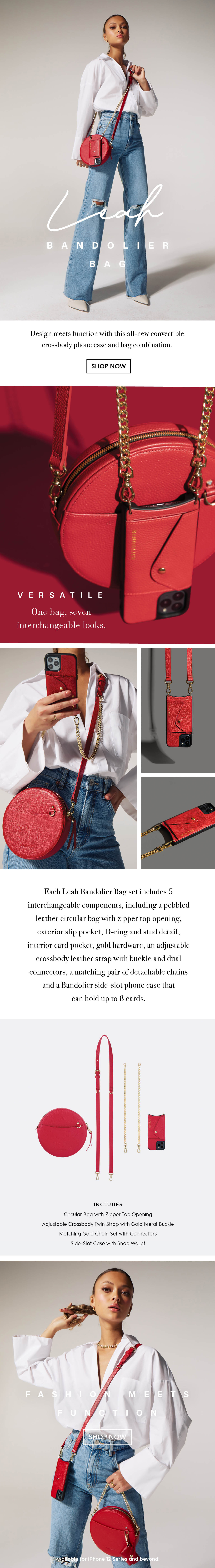 Bandolier: New Arrival: The Leah Red Convertible Bag | Milled