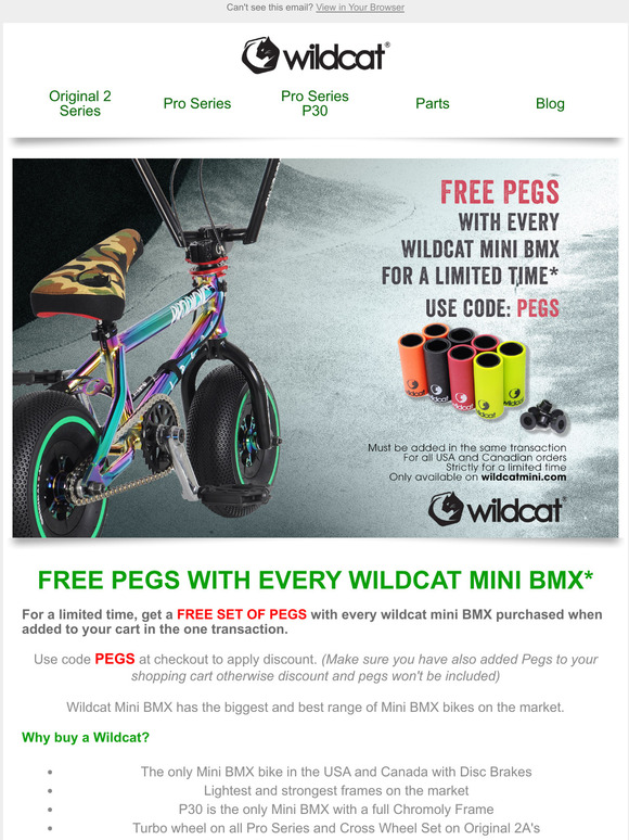 Wildcat mini sale bmx brake set