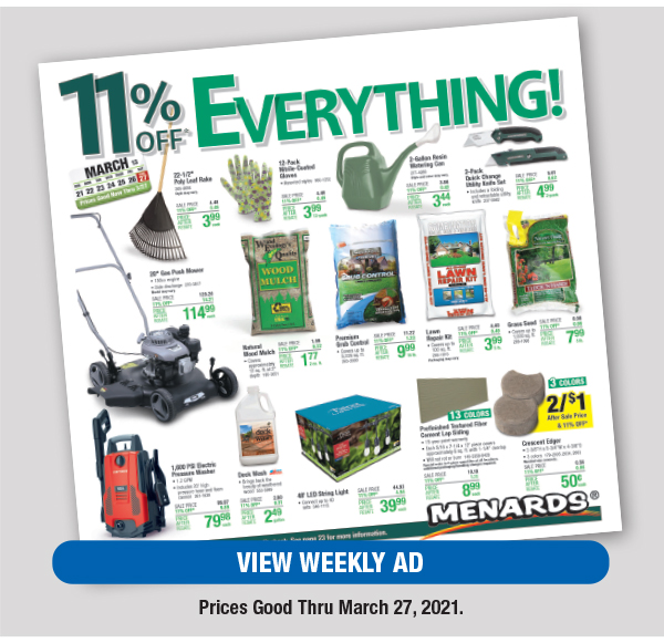 Menards Spring Is In The Air With 11 Off Everything Milled