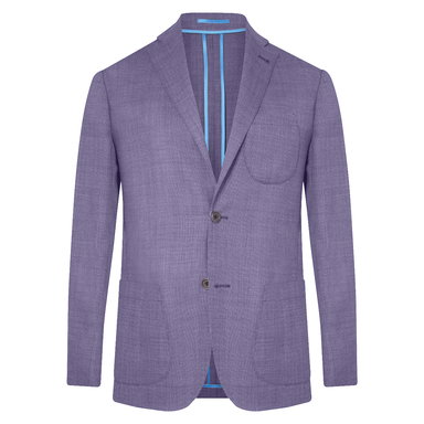 Purple Unlined Single-Breasted Patch Pocket Jacket