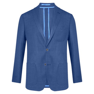 Royal Blue Unlined Single-Breasted Patch Pocket Jacket