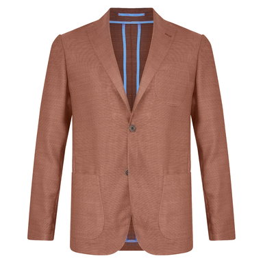 Terracotta Unlined Single-Breasted Patch Pocket Jacket