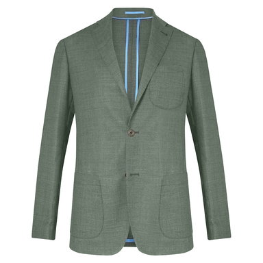 Green Unlined Single-Breasted Patch Pocket Jacket