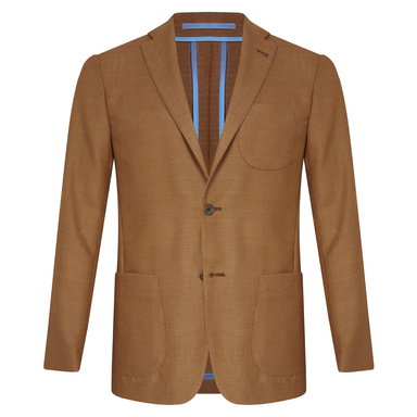 Light Brown Unlined Single-Breasted Patch Pocket Jacket
