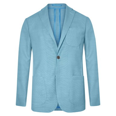Light Turquoise Unlined Single-Breasted Patch Pocket Jacket