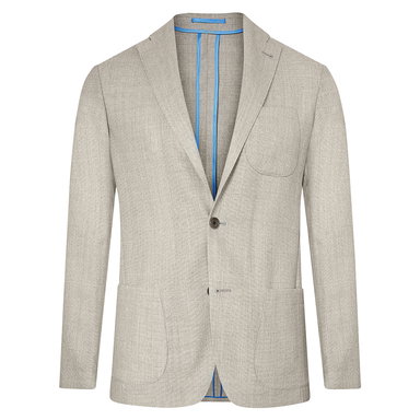 Light Grey Unlined Single-Breasted Patch Pocket Jacket