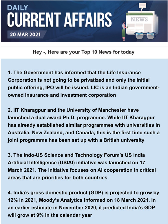 -LIC will not be privatized, declares government, and more Top News for you