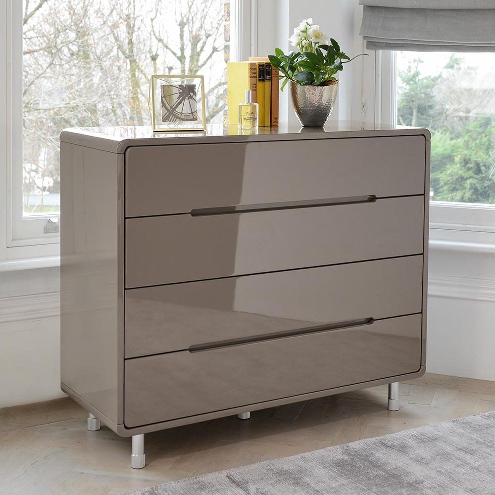 Notch II wide chest of drawers stone