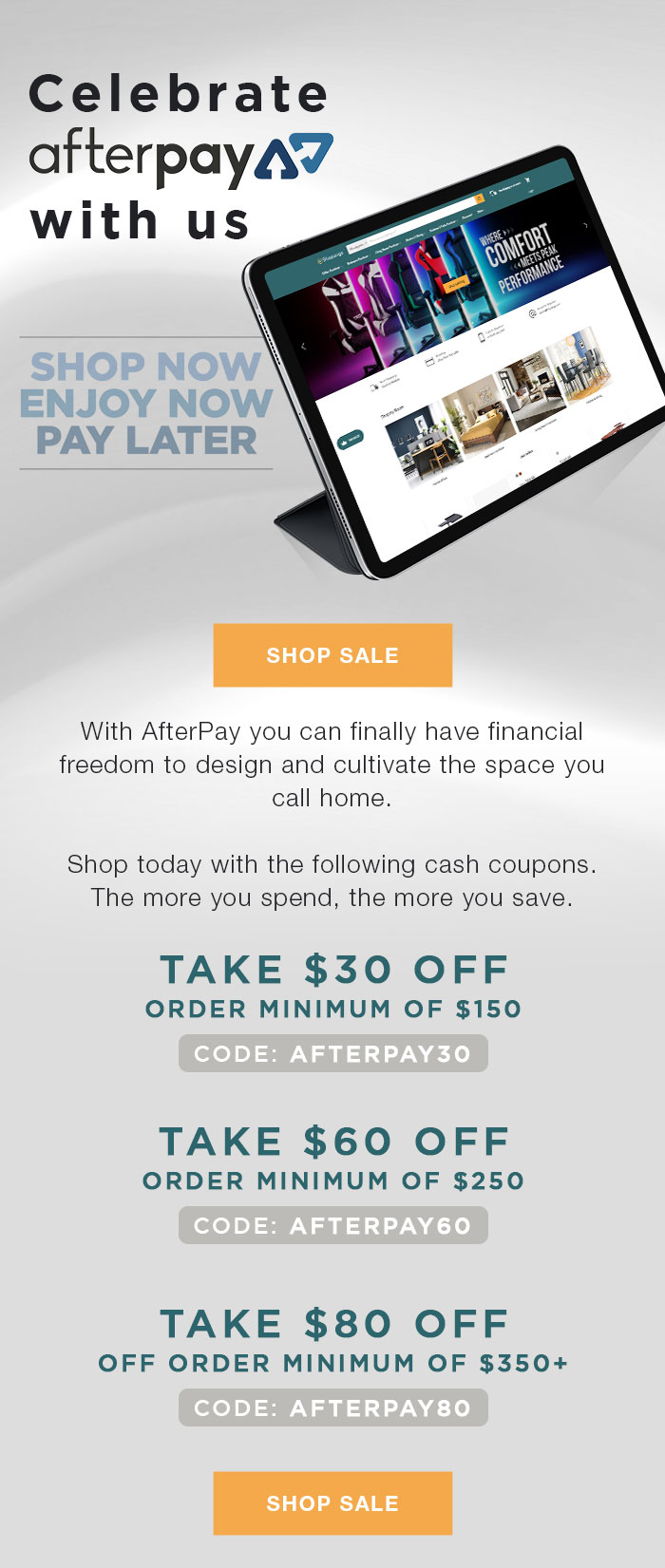 Celebrate AfterPay with us
