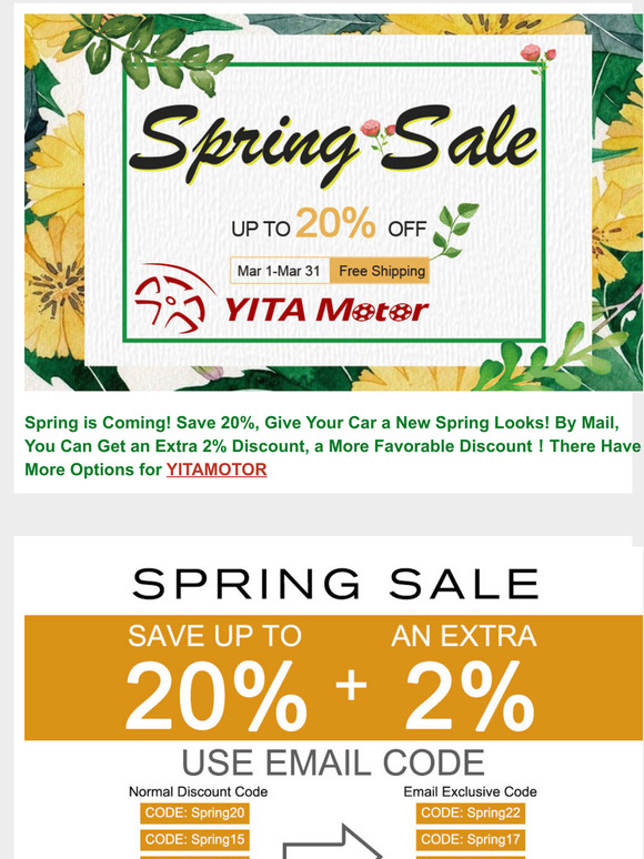 An Extra 20% off+Pre-Spring Arrivals-YITAMOTOR