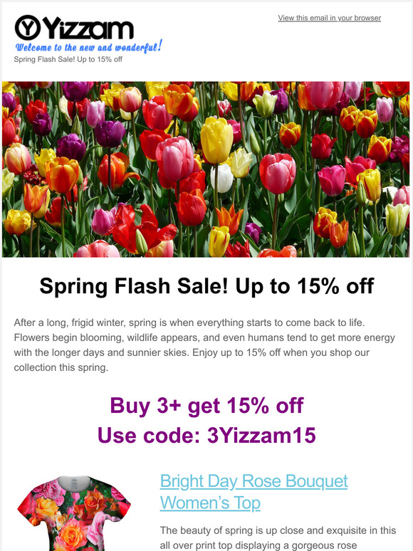 Spring Flash Sale! Up to 15% off
