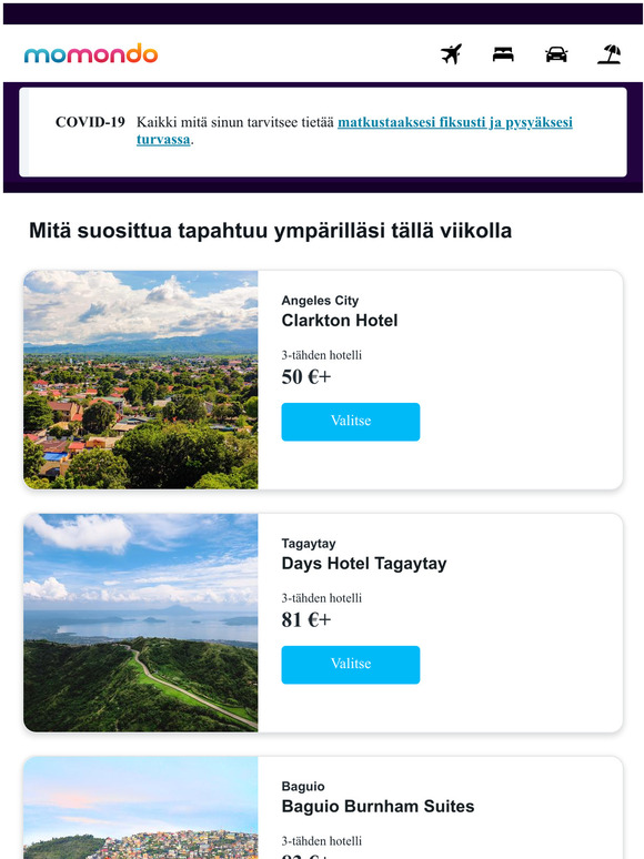 Lomalle? Varaa nyt, pt myhemmin.