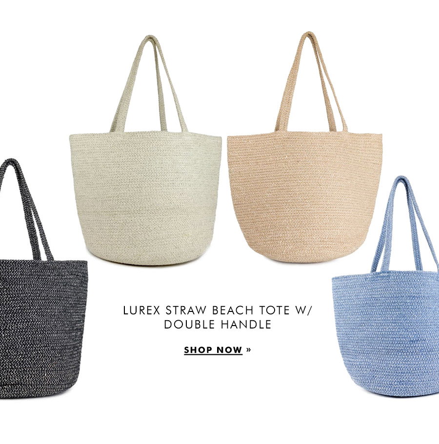 Lurex Straw Beach Tote w/ Double Handle