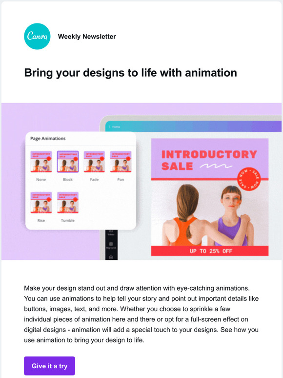 Canva Make your designs move Milled