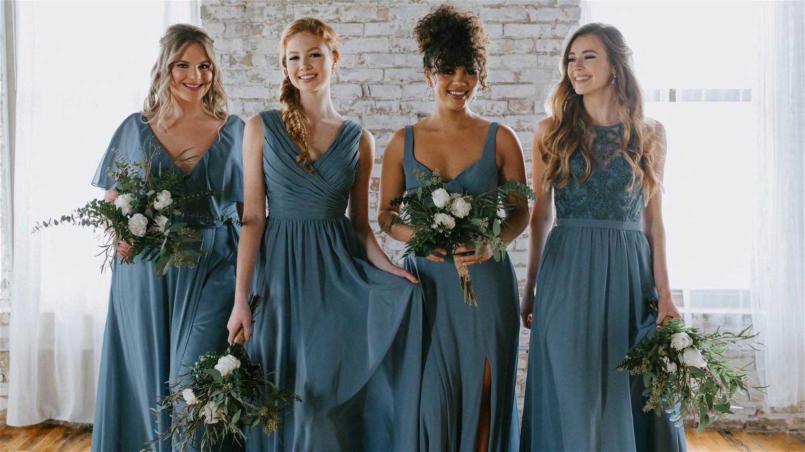 Slate blue bridesmaid dresses ...
