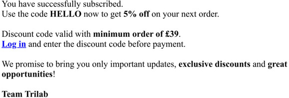 For you 5% extra discount!