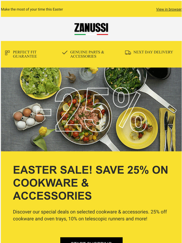 Save 25% on cookware & accessories