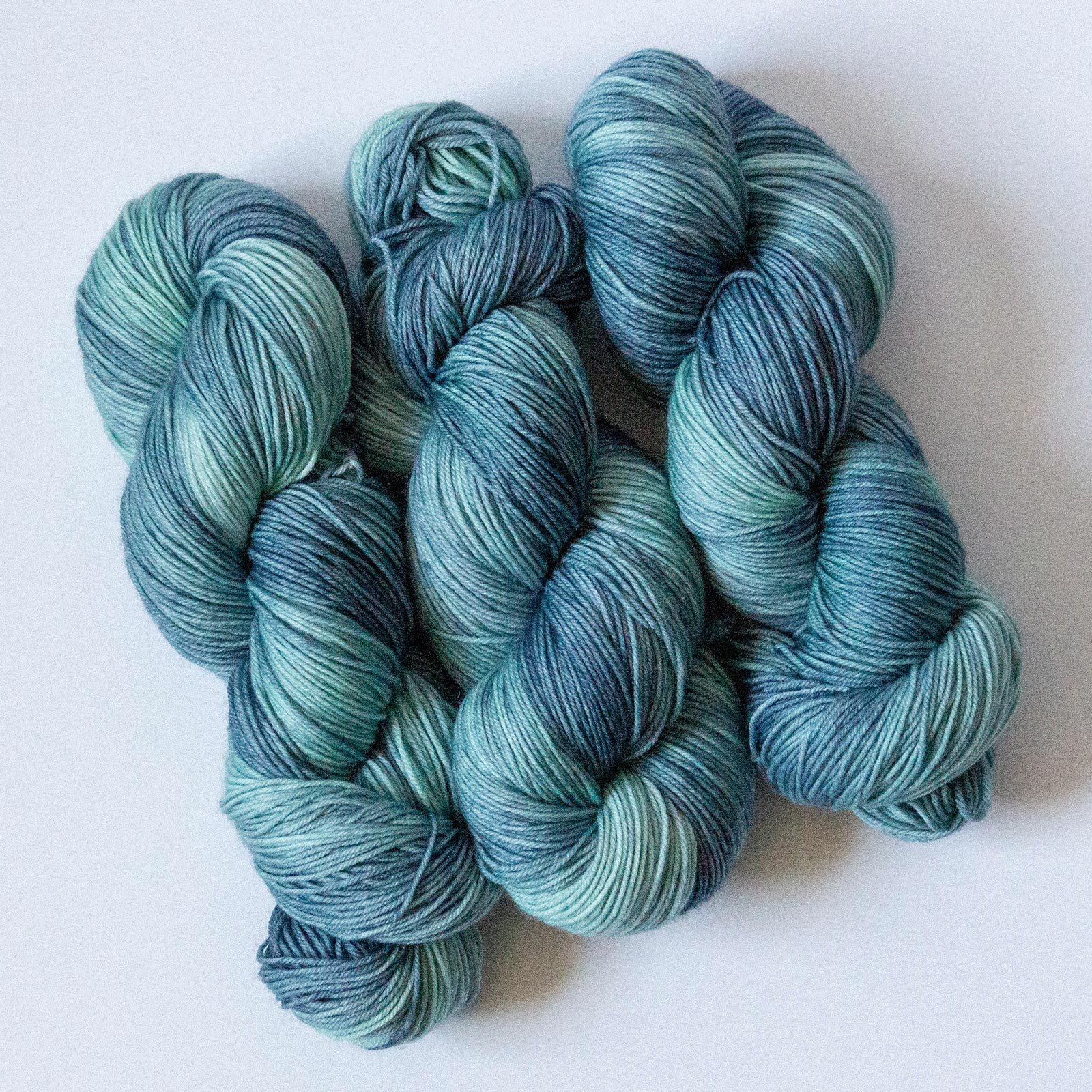 Image of Surf's Up Sock Yarn in Blue Green -- Hand Dyed Extrafine Merino Wool Blend