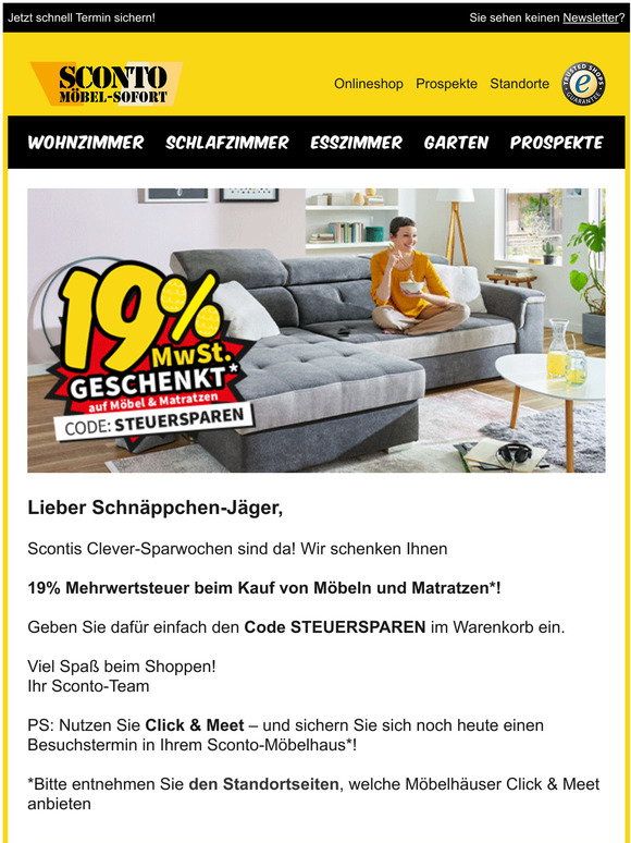 Sconto M bel Sofort Der M belmarkt Zahlen Sie Auch Zu Viele Steuern 