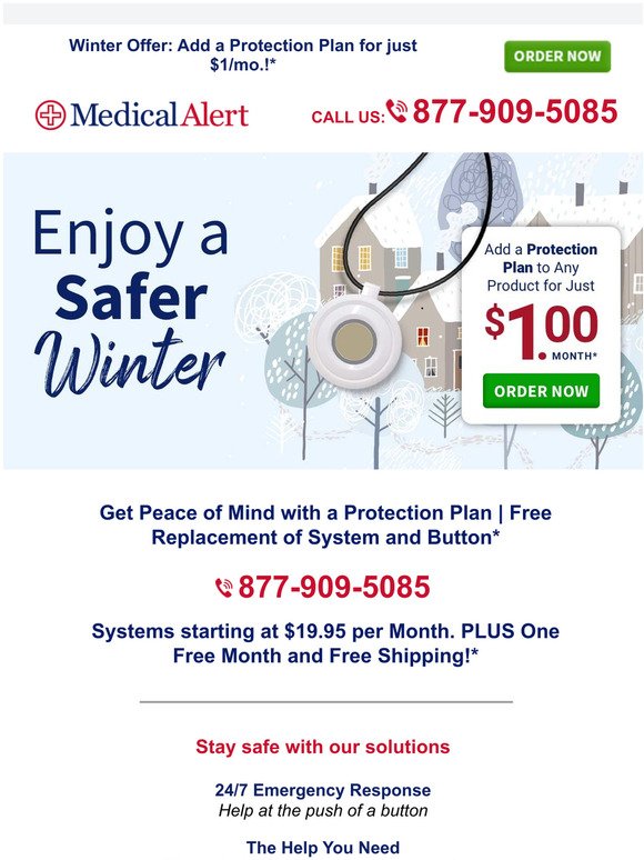 Medical Alert Offer Starting at $19.95 PLUS Free Month & Shipping*