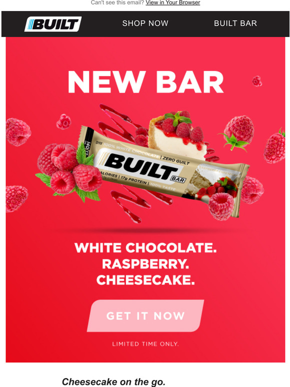 Built Bar NEW BAR Raspberry Cheesecake Milled