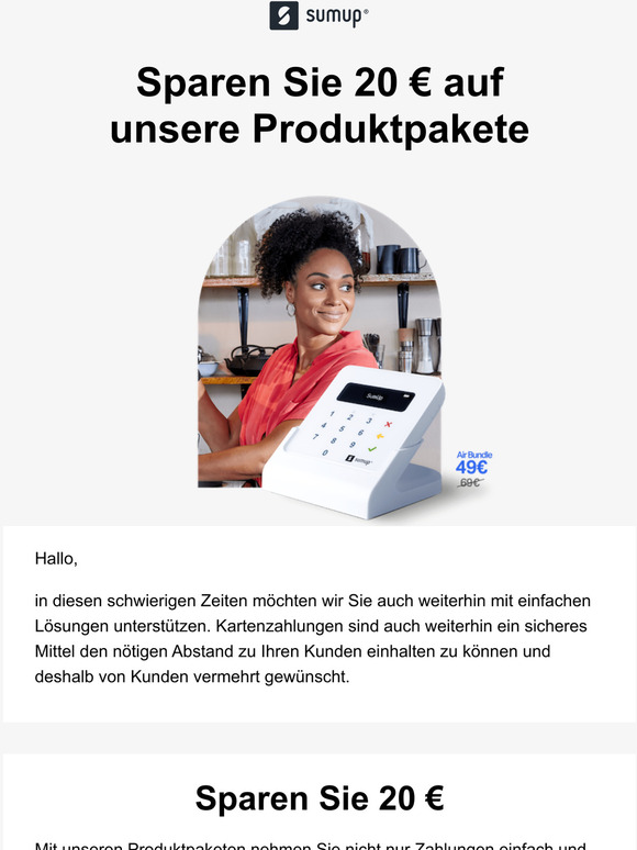 Sparen Sie 20  auf unsere Produktpakete