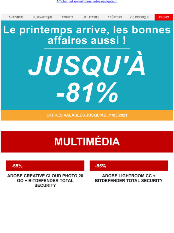 Le printemps arrive, les bonnes affaires aussi : jusqu' -81%