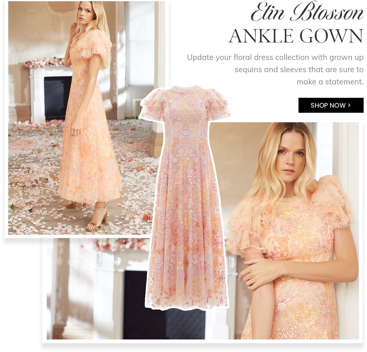 Blossom Lace Ankle Gown