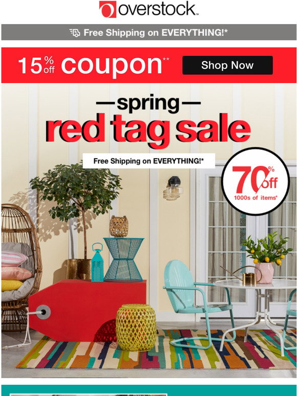 15 off Coupon! Spring Red Tag Sale! Find the Deepest